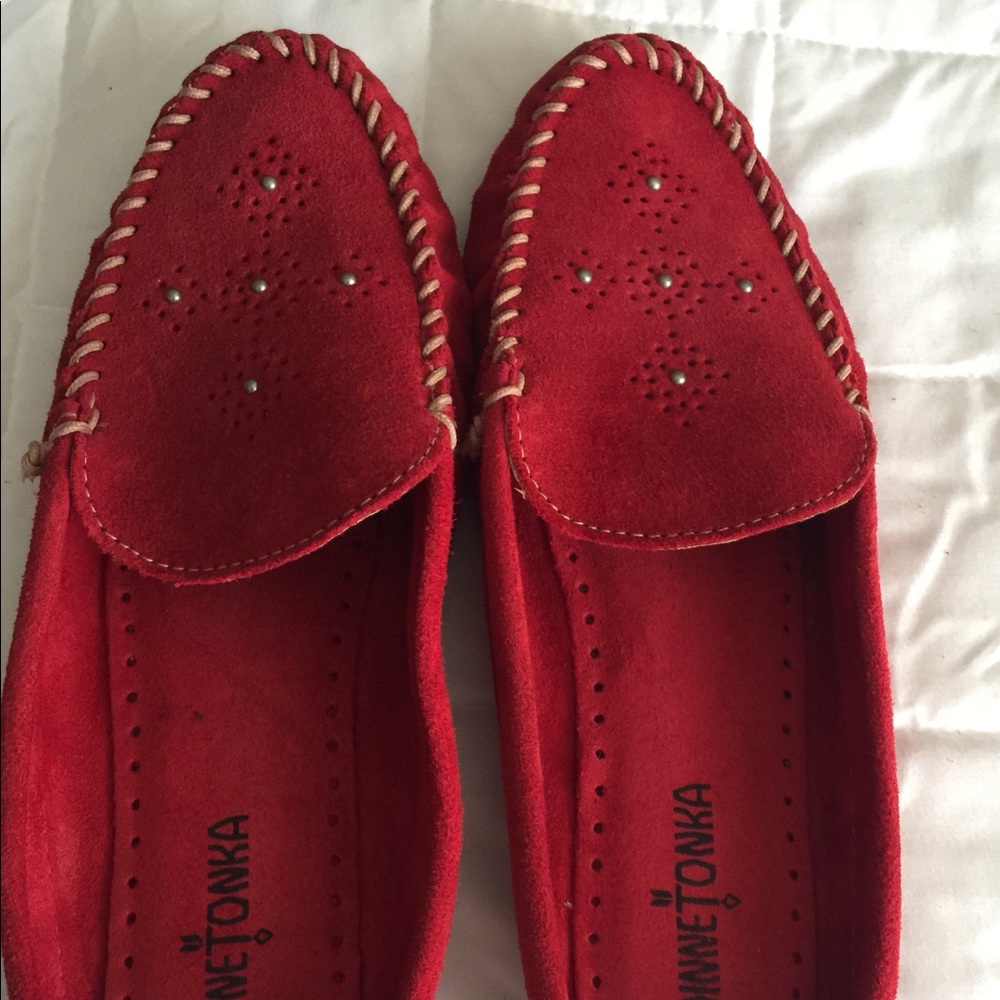 EUC Red Minnetonka Shoes